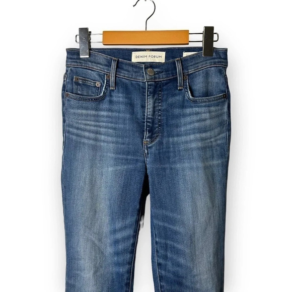 Denim Forum The Nico Mid Rise Skinny Crop in Medium Lagoon  26 - Picture 7 of 12